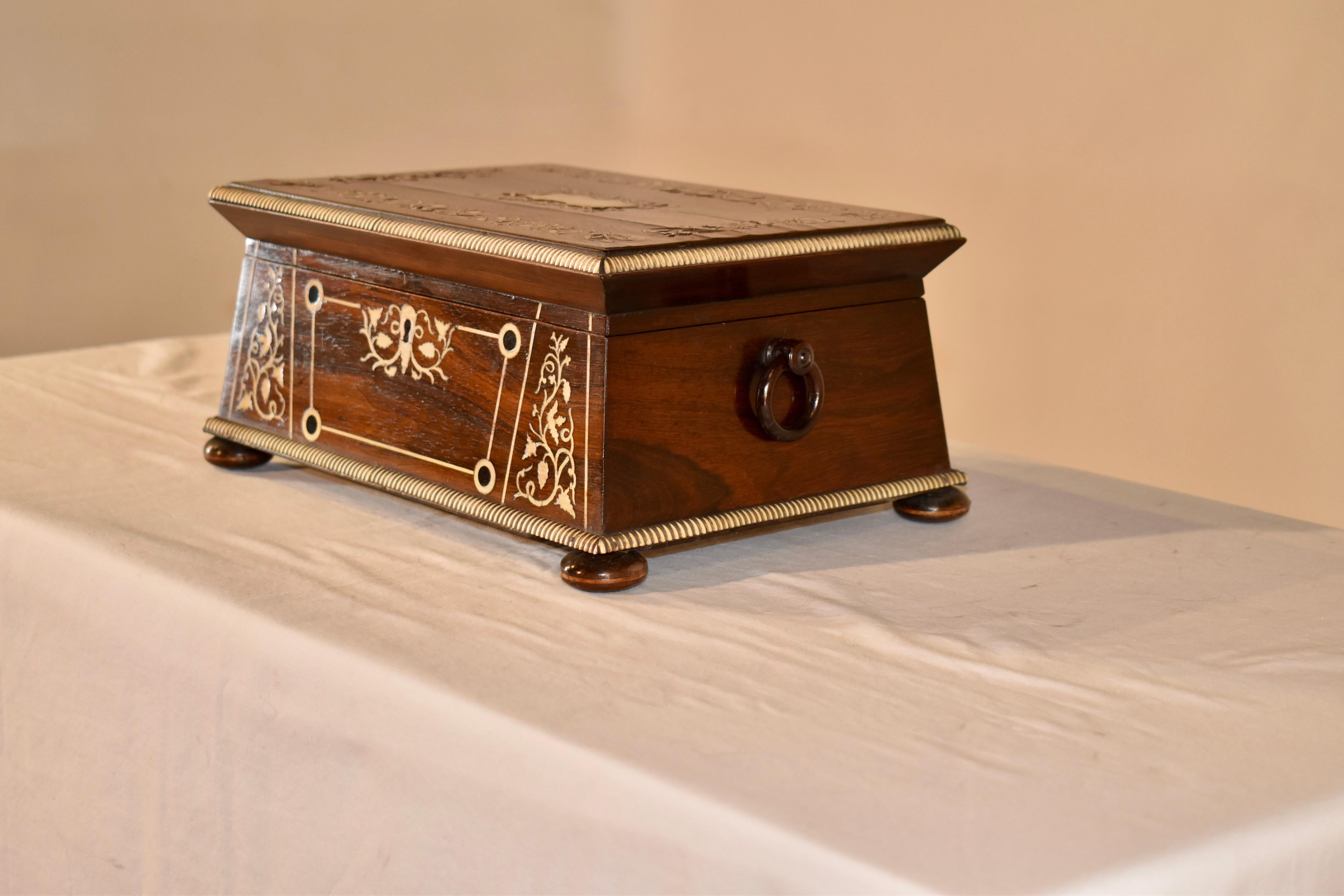 Inlay 19th Century English Dresser Box For Sale