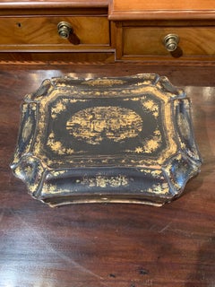 19th Century English Dressing Box with Black Lacquer