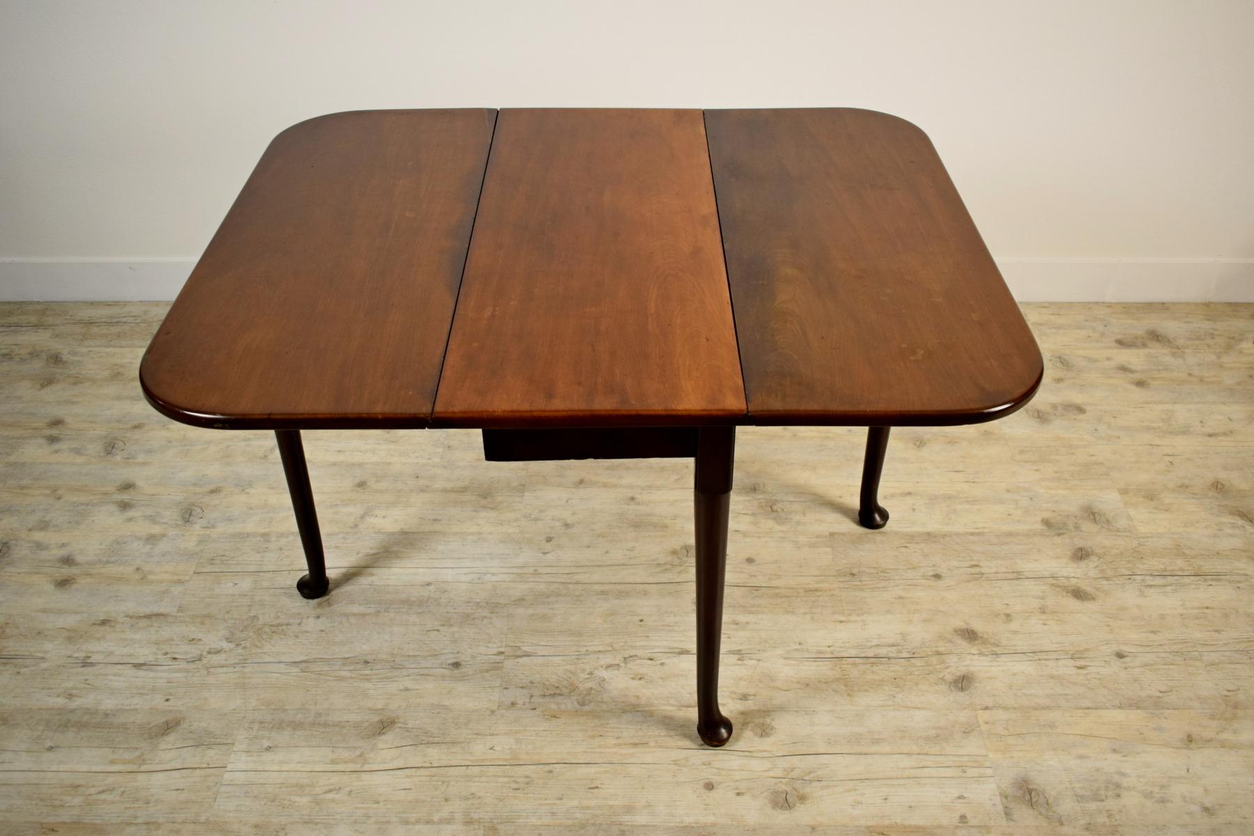 19th Century English Drop-Leaf Wood Table For Sale 2