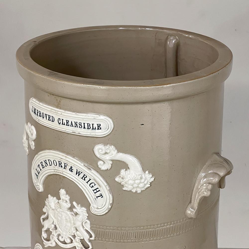 19th Century English Earthenware Water Dispenser for Charcoal Filter For Sale 6