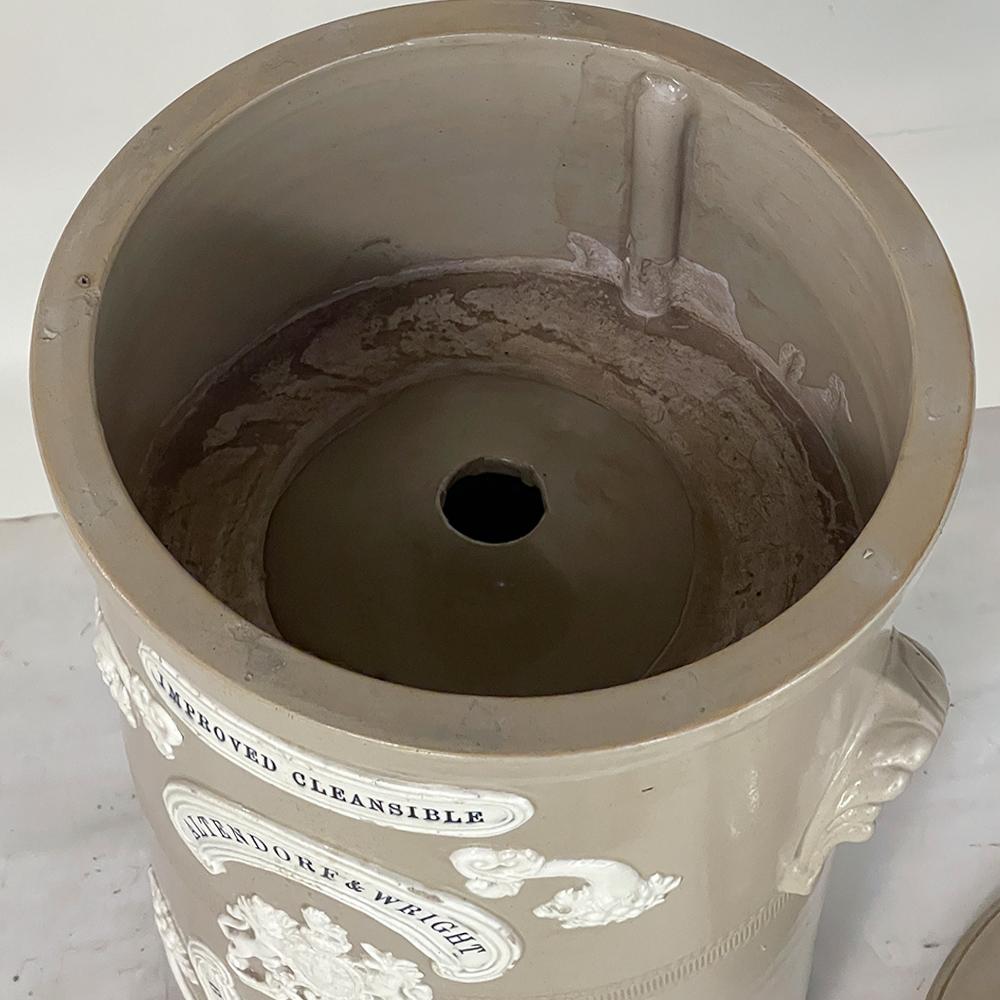 19th Century English Earthenware Water Dispenser for Charcoal Filter For Sale 7