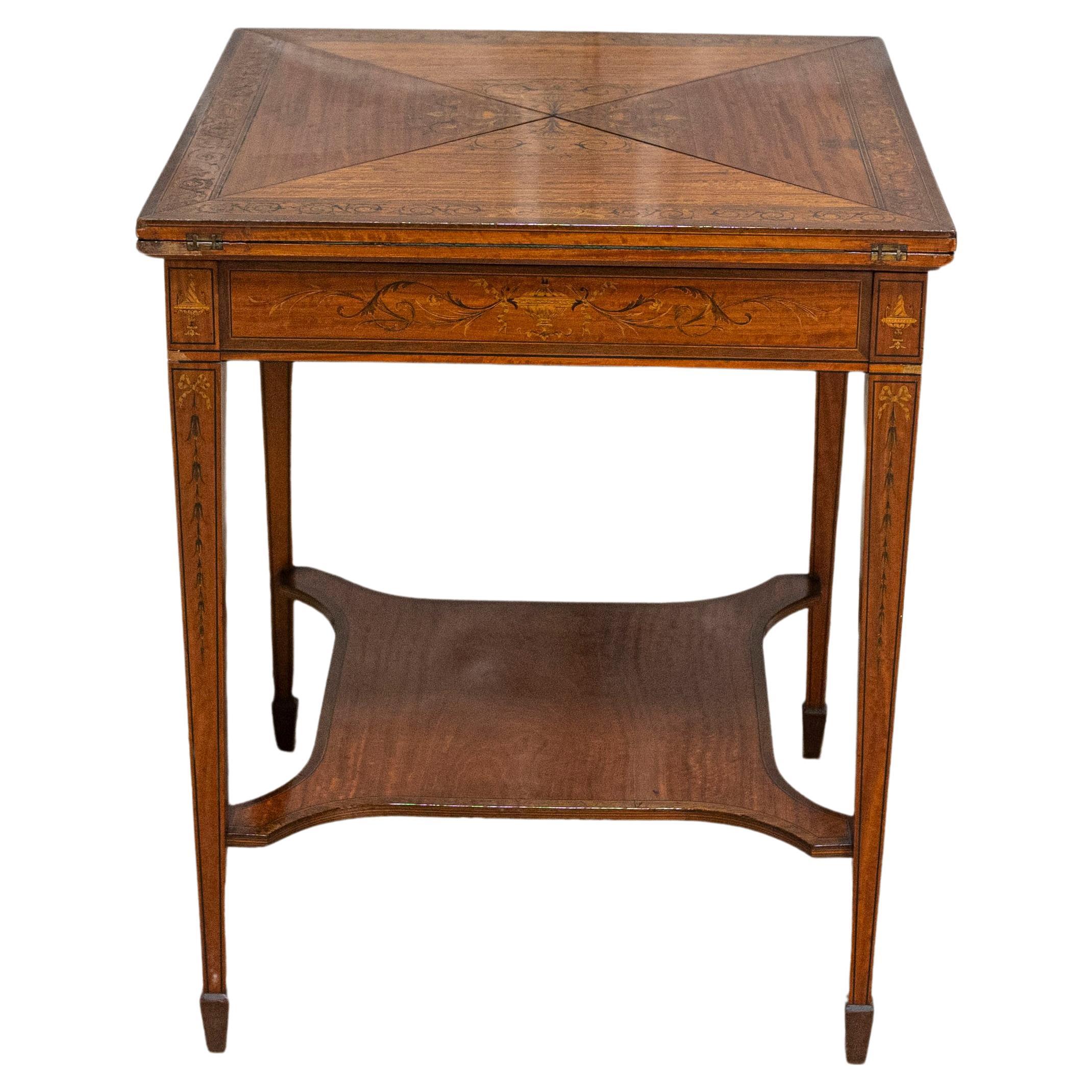 19th Century English Edwardian Handkerchief Game Table