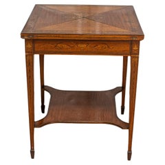 Antique 19th Century English Edwardian Handkerchief Game Table