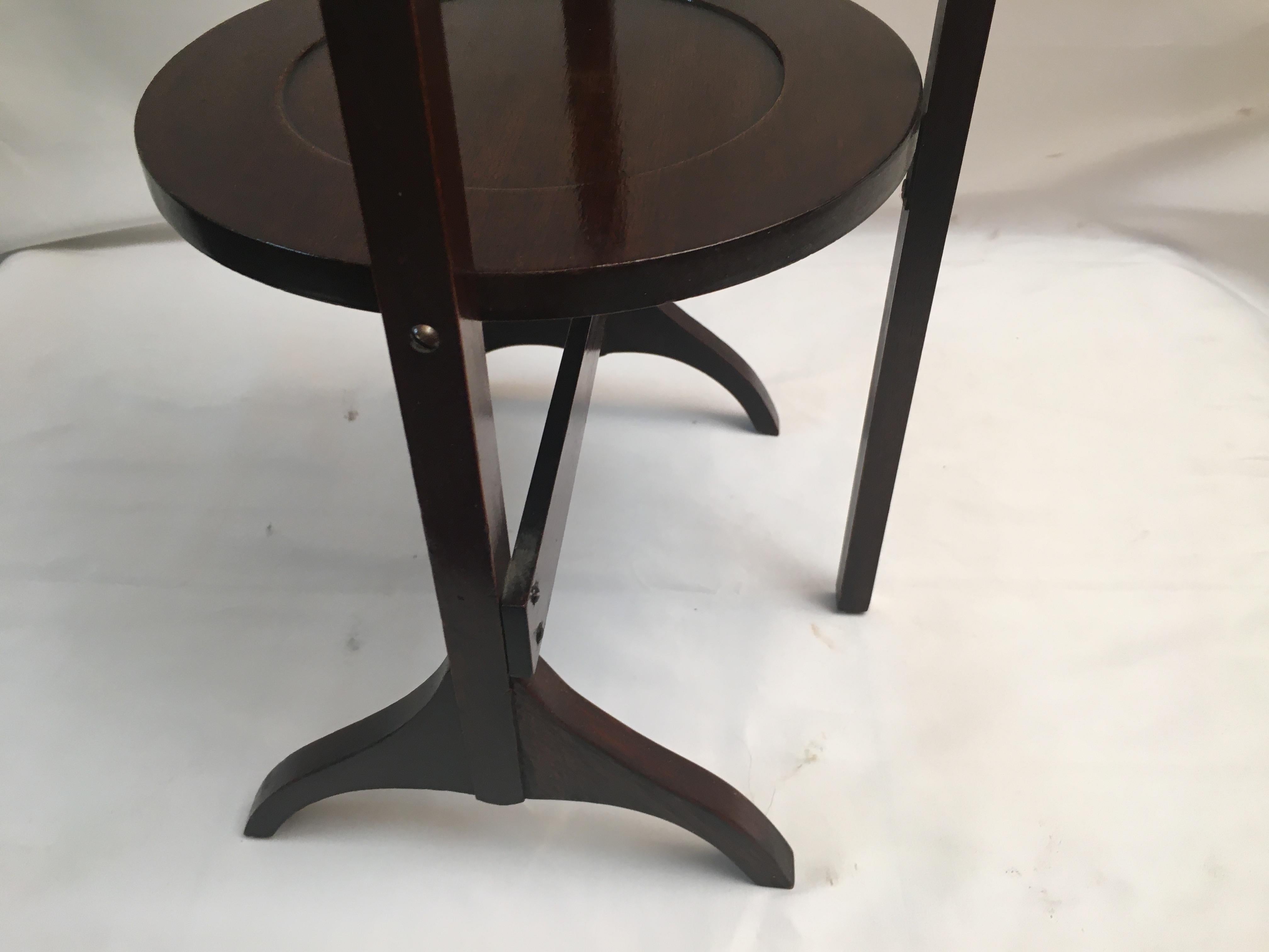 20th Century English Edwardian Mahogany Folding Muffin Stand