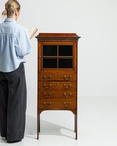 19th Century English Edwardian Secretary Cabinet in Mahogany