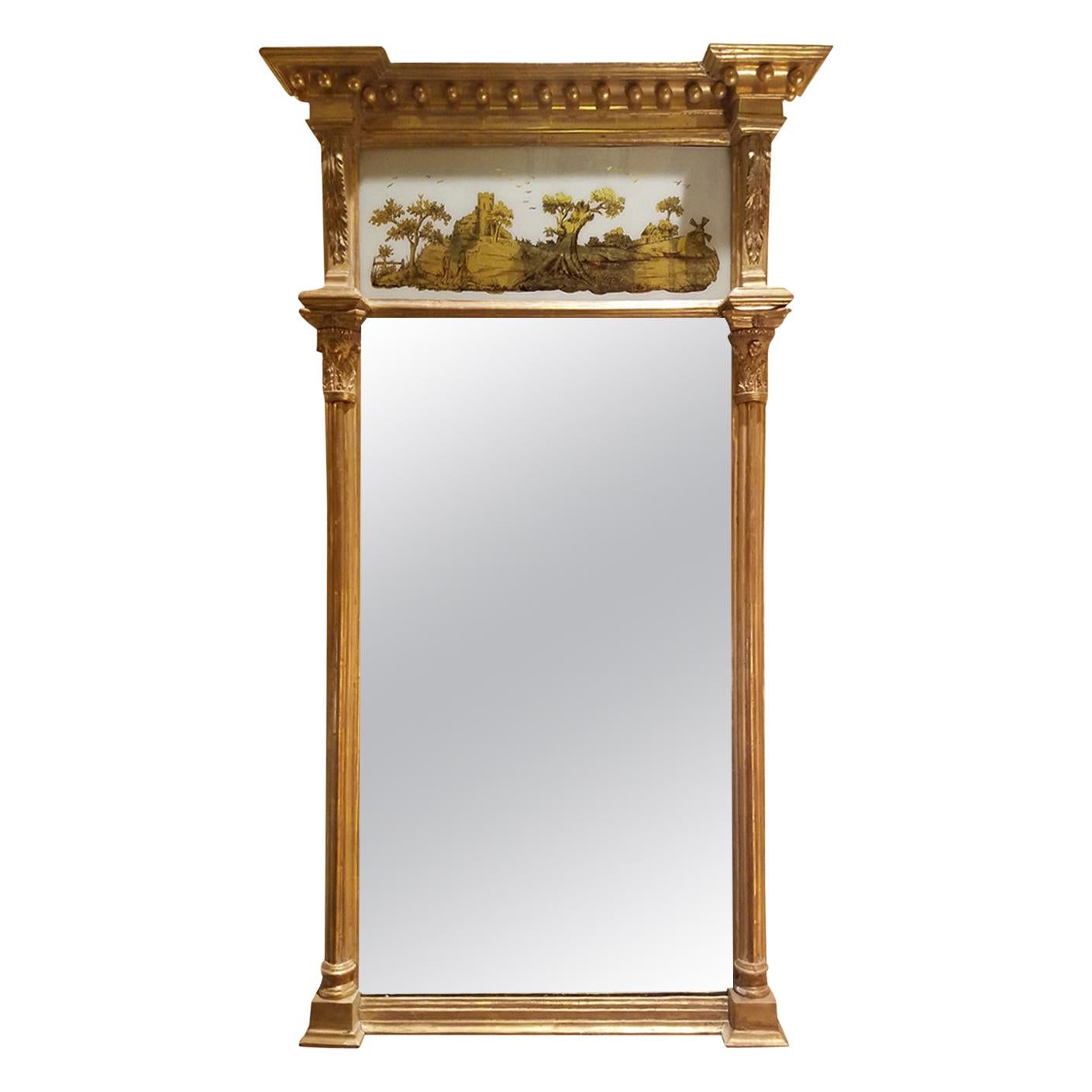 19th Century English Églomisé Mirror