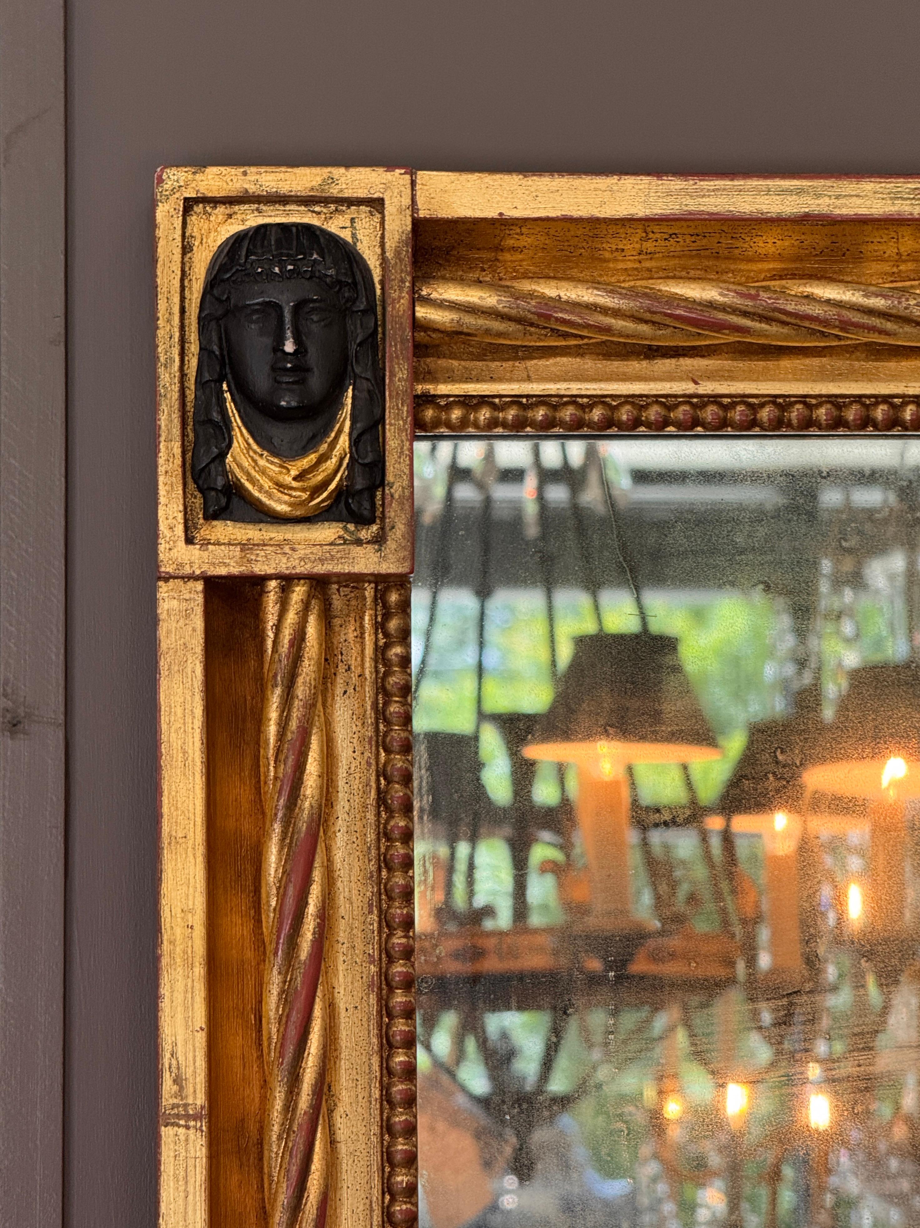 19. Jahrhundert Englisch ägyptischen Wiedergeburt Giltwood Spiegel im Zustand „Gut“ im Angebot in Charlottesville, VA
