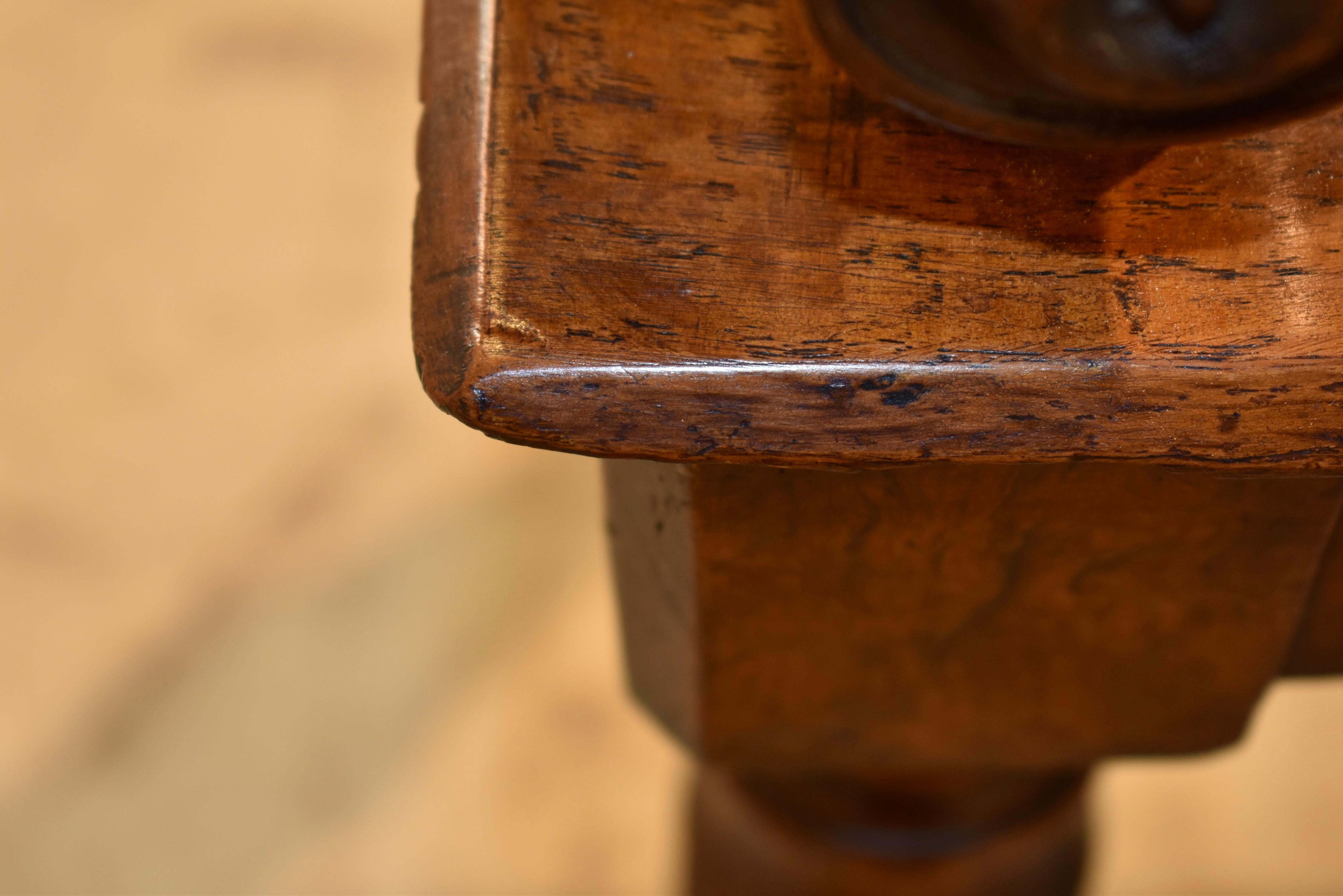 19th Century English Elm and Mahogany Window Seat For Sale 5