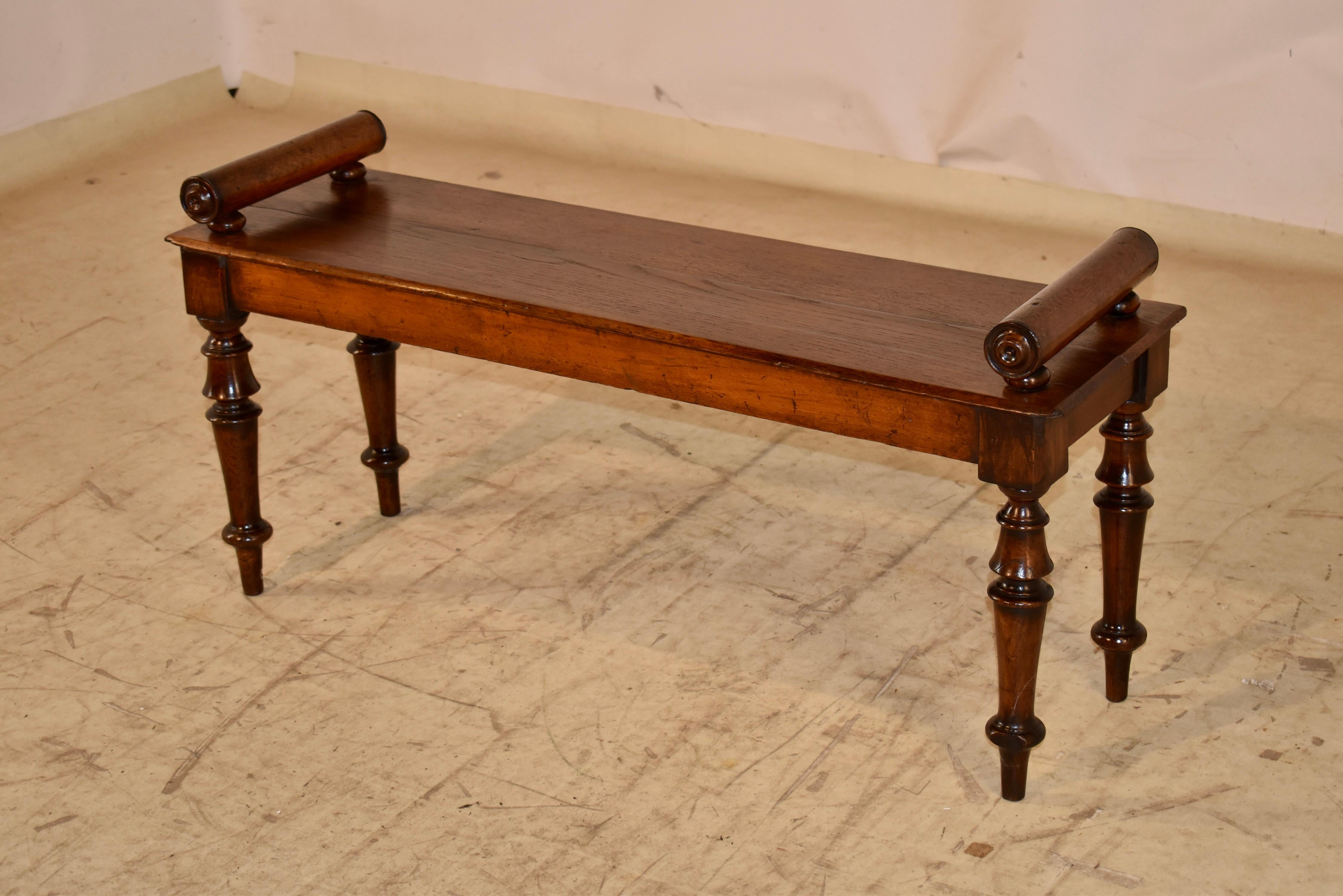 19th Century English Elm and Mahogany Window Seat In Good Condition For Sale In High Point, NC