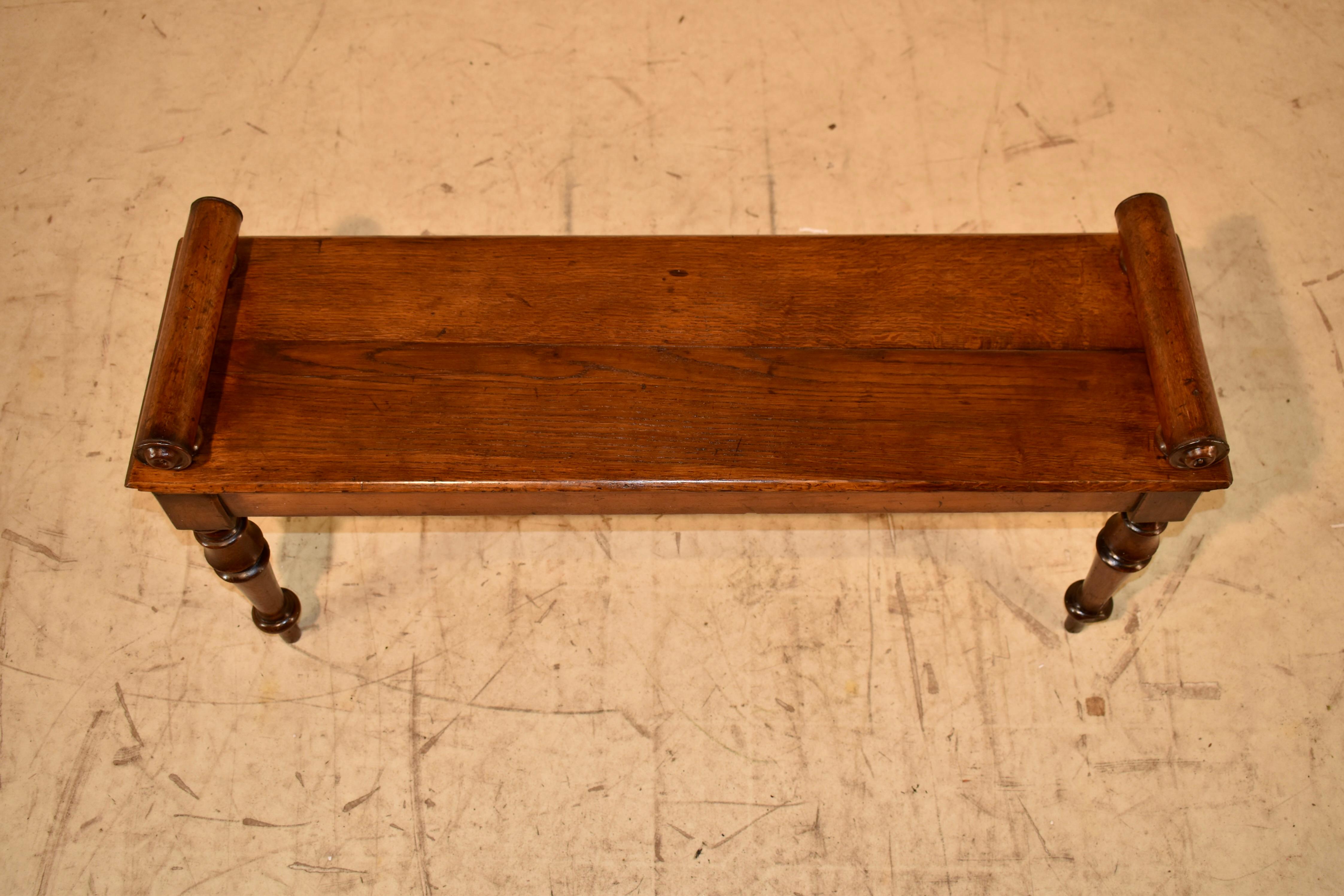 19th Century English Elm and Mahogany Window Seat For Sale 2