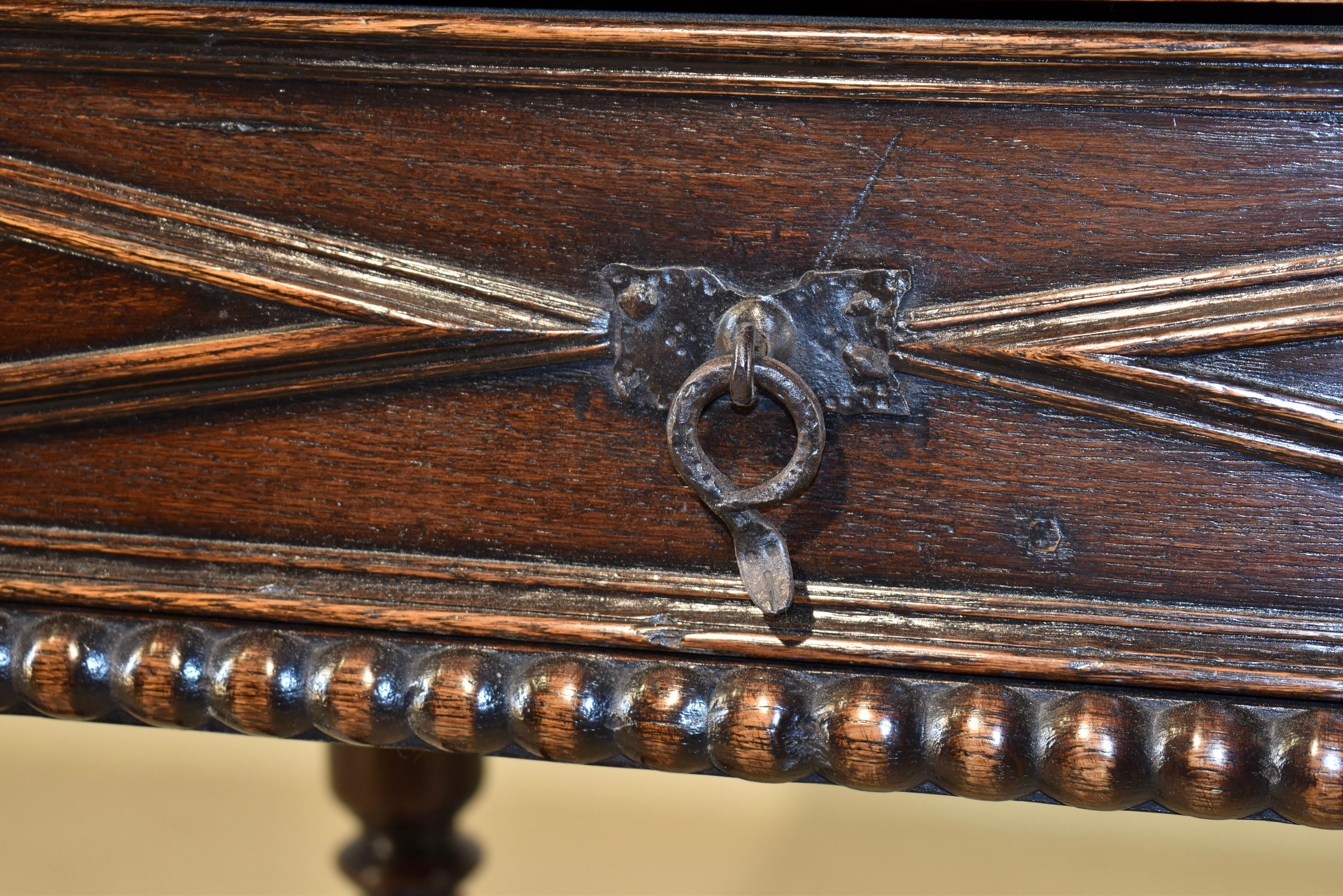 19th Century English Elm and Oak Writing Table 5