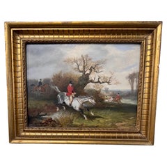 19. Jahrhundert Englischer Reiter Öl auf Leinwand