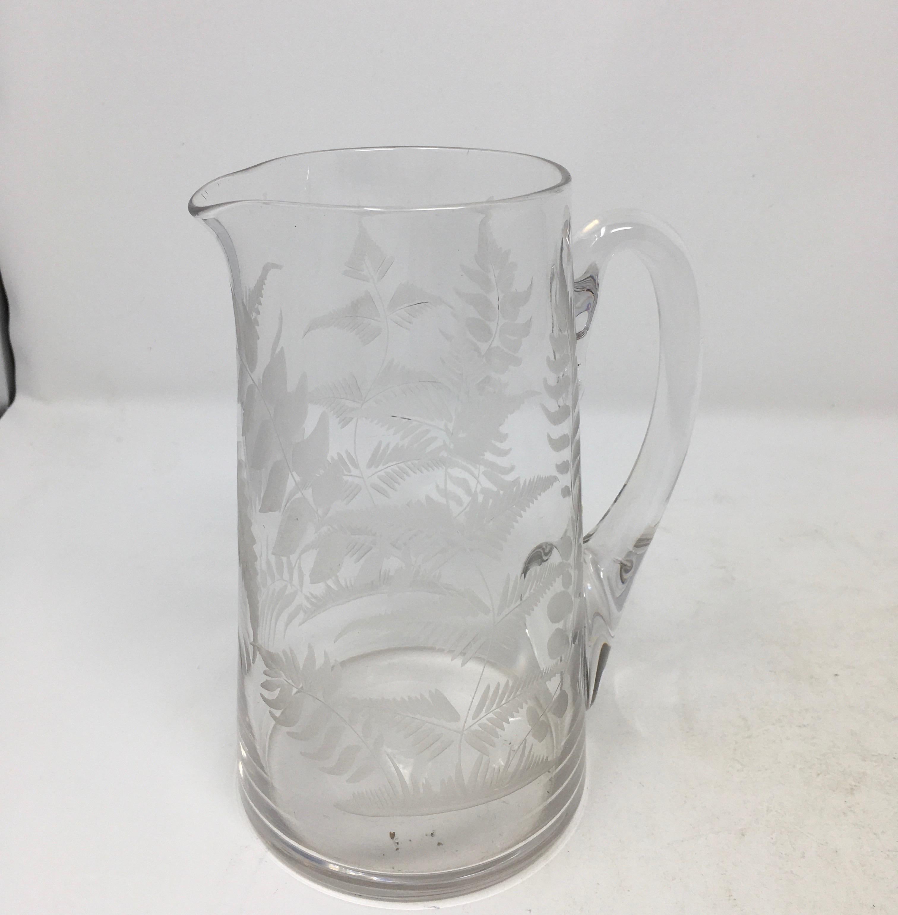 etched glass jug