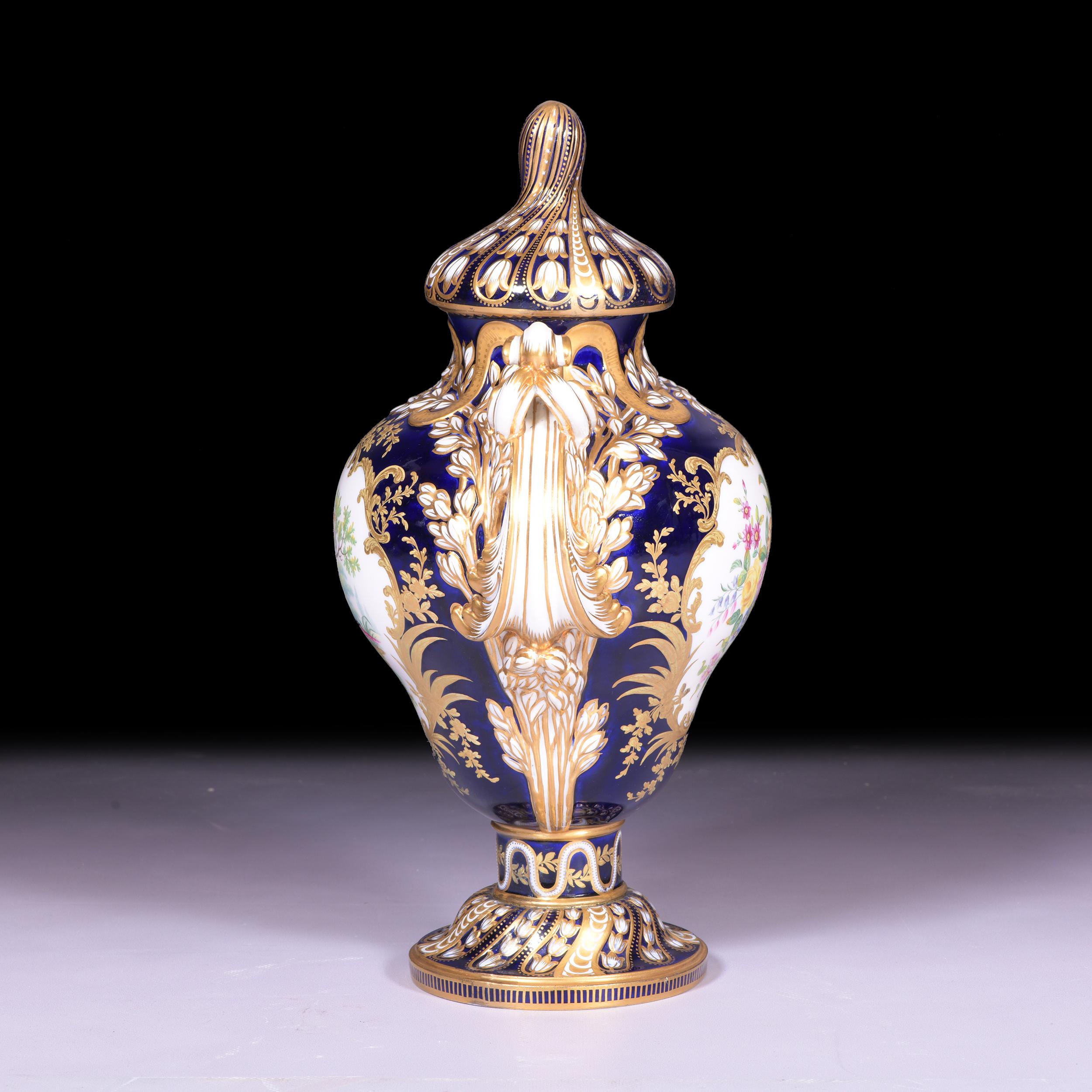 Victorian 19th Century English Exhibition Porcelain Vase by Minton Painted by Martin Sneed For Sale