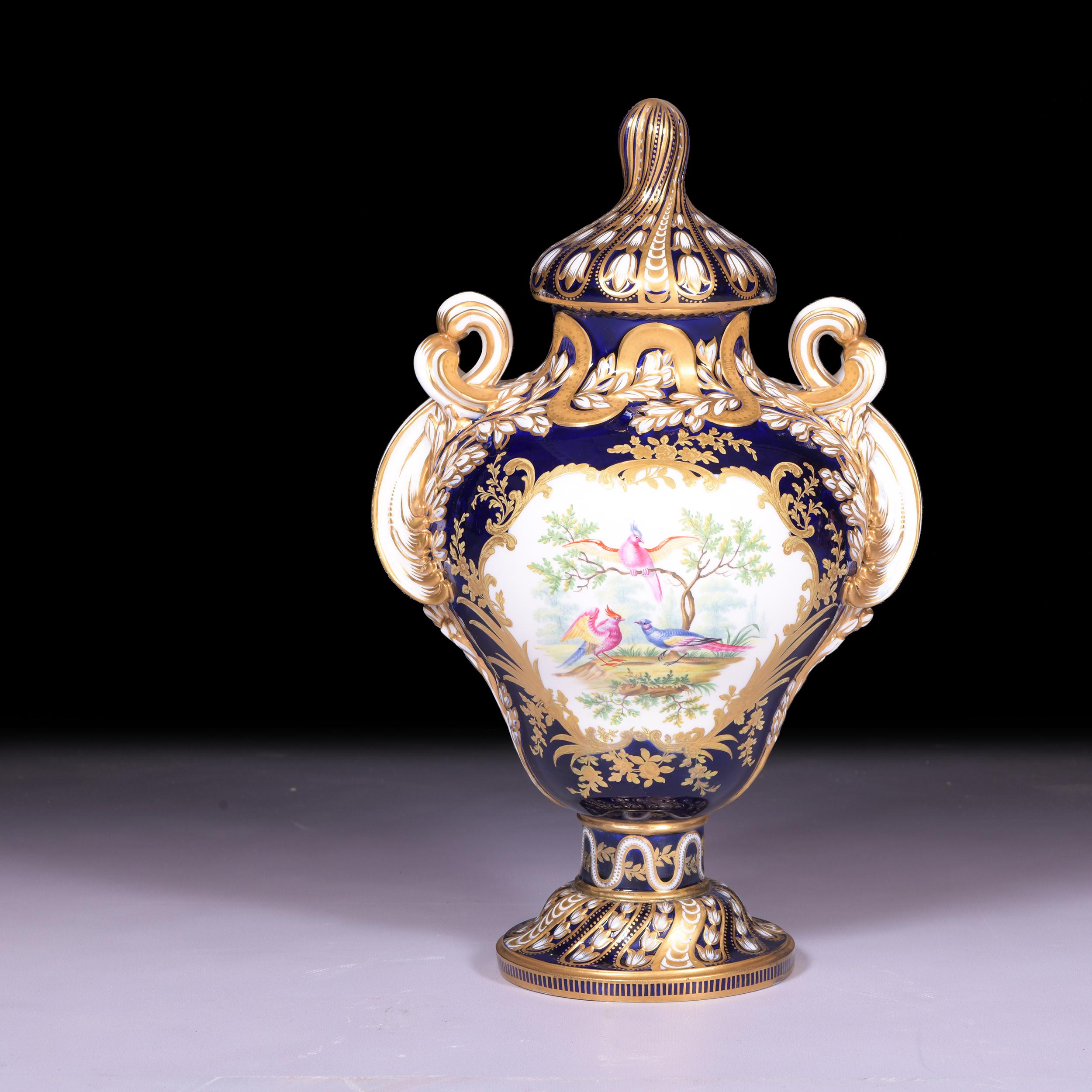 Hand-Painted 19th Century English Exhibition Porcelain Vase by Minton Painted by Martin Sneed For Sale