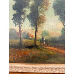 Englische Bauernhof-Landschaft des 19. Jahrhunderts Öl auf Leinwand