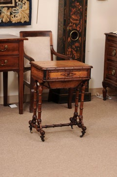 19th Century English Faux Bamboo Work Table