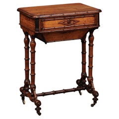 19th Century English Faux Bamboo Work Table