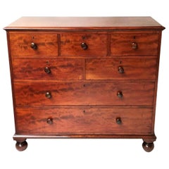 19th Century English Figured Mahogany Chest Attributed to Gillows of Lancaster