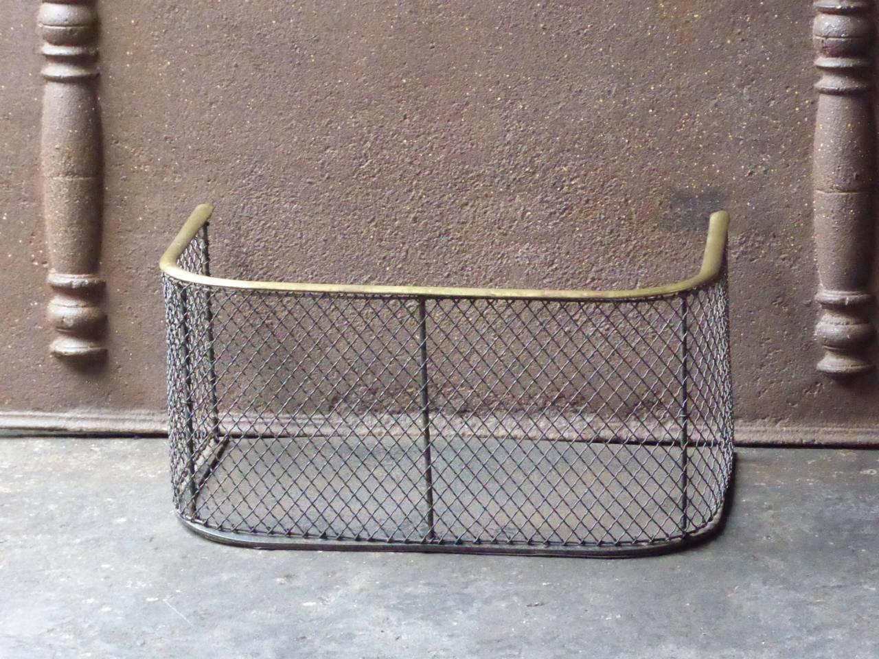 19th century English nursery fireguard - fireplace guard made of brass, iron and iron mesh.

We have a unique and specialized collection of antique and used fireplace accessories consisting of more than 1000 listings at 1stdibs. Amongst others, we