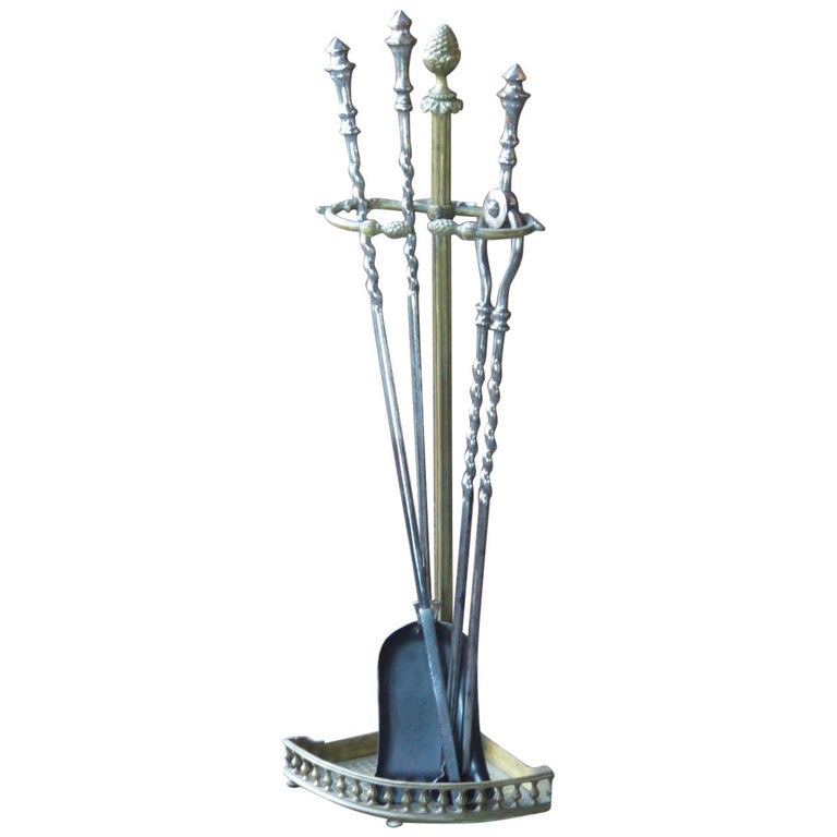 19th Century English Fire Tools, Fireplace Tool Set For Sale at 1stDibs