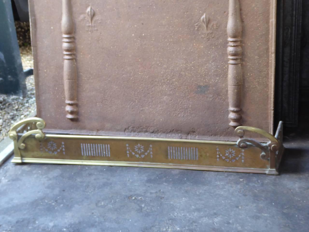 British Early 20th Century English Art Nouveau Fireplace Fender For Sale