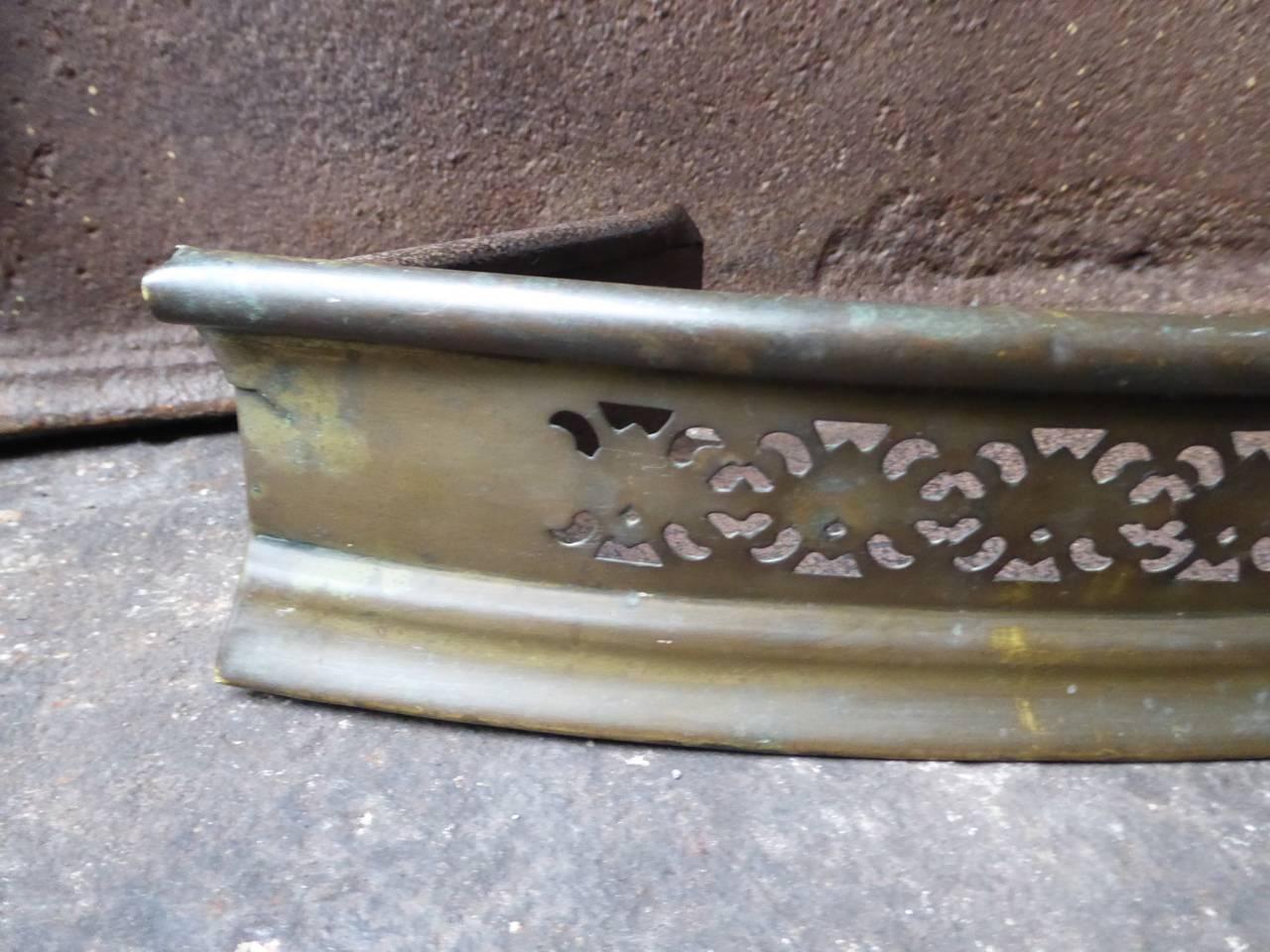 Brass 19th Century English Fireplace Fender or Fire Fender