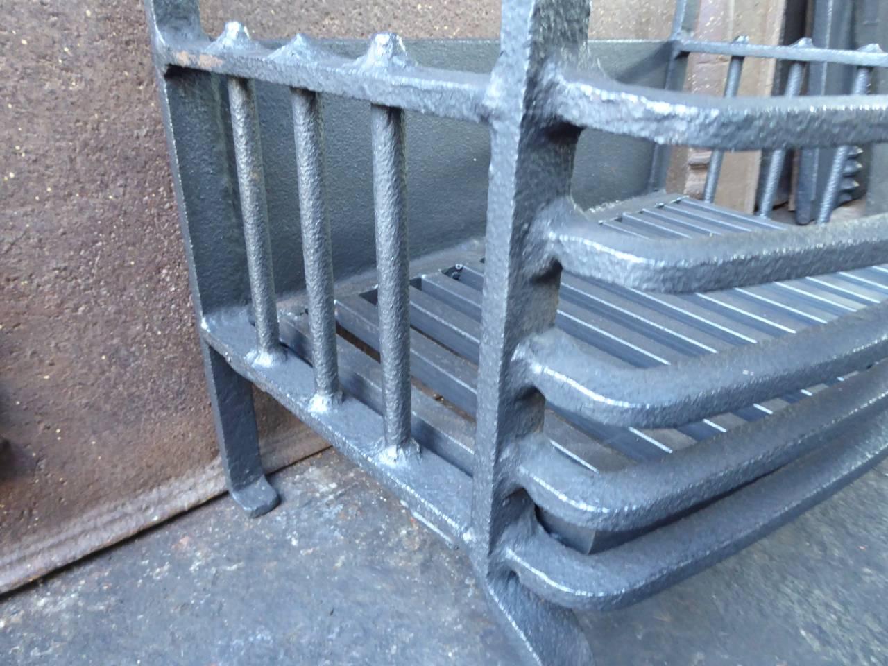 Wrought Iron 19th Century English Fireplace Grate or Fire Grate