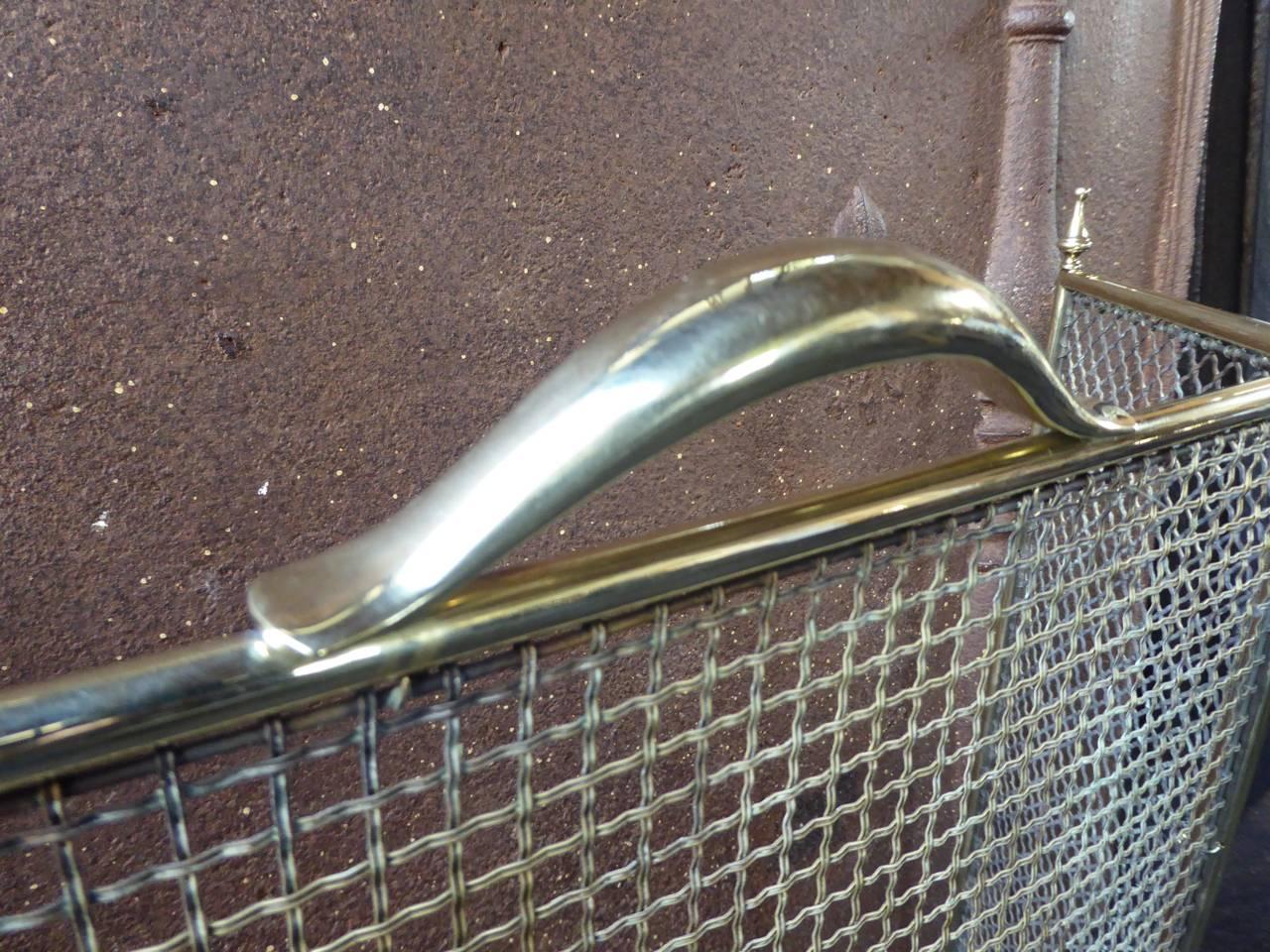 Polished 19th Century English Fireplace Screen or Fire Screen