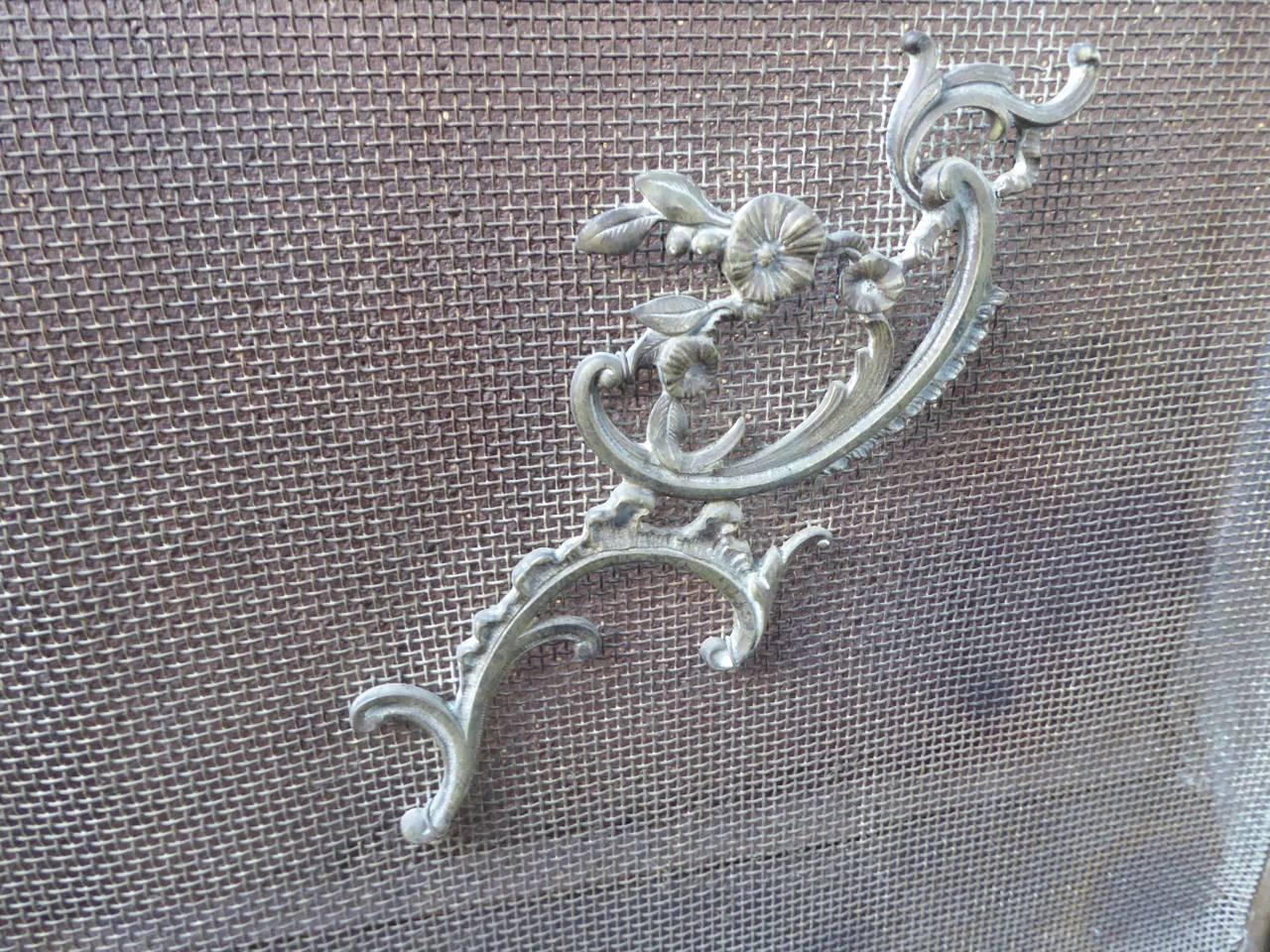 Brass 19th Century English Victorian Fireplace Screen or Fire Screen