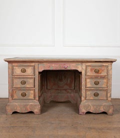 19th Century English Flocked Desk