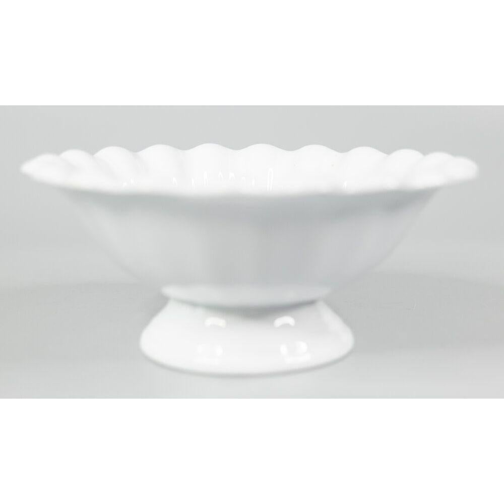 19th Century English Fluted White Ironstone Footed Bowl 1