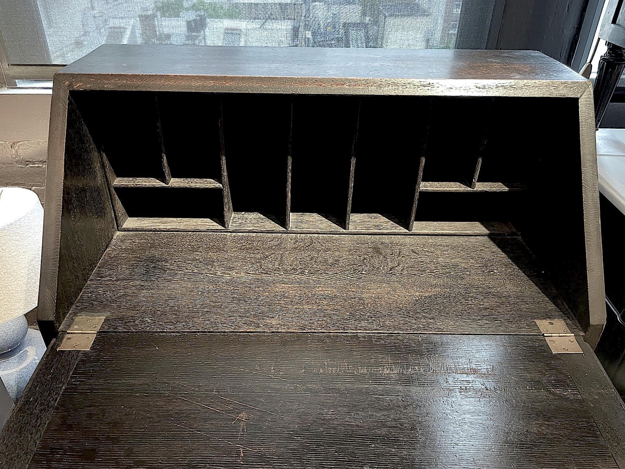 Oak 19th Century English Fold Down Desk Or Commode