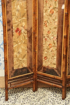 Schermo divisorio in bambù a cartella inglese del XIX secolo