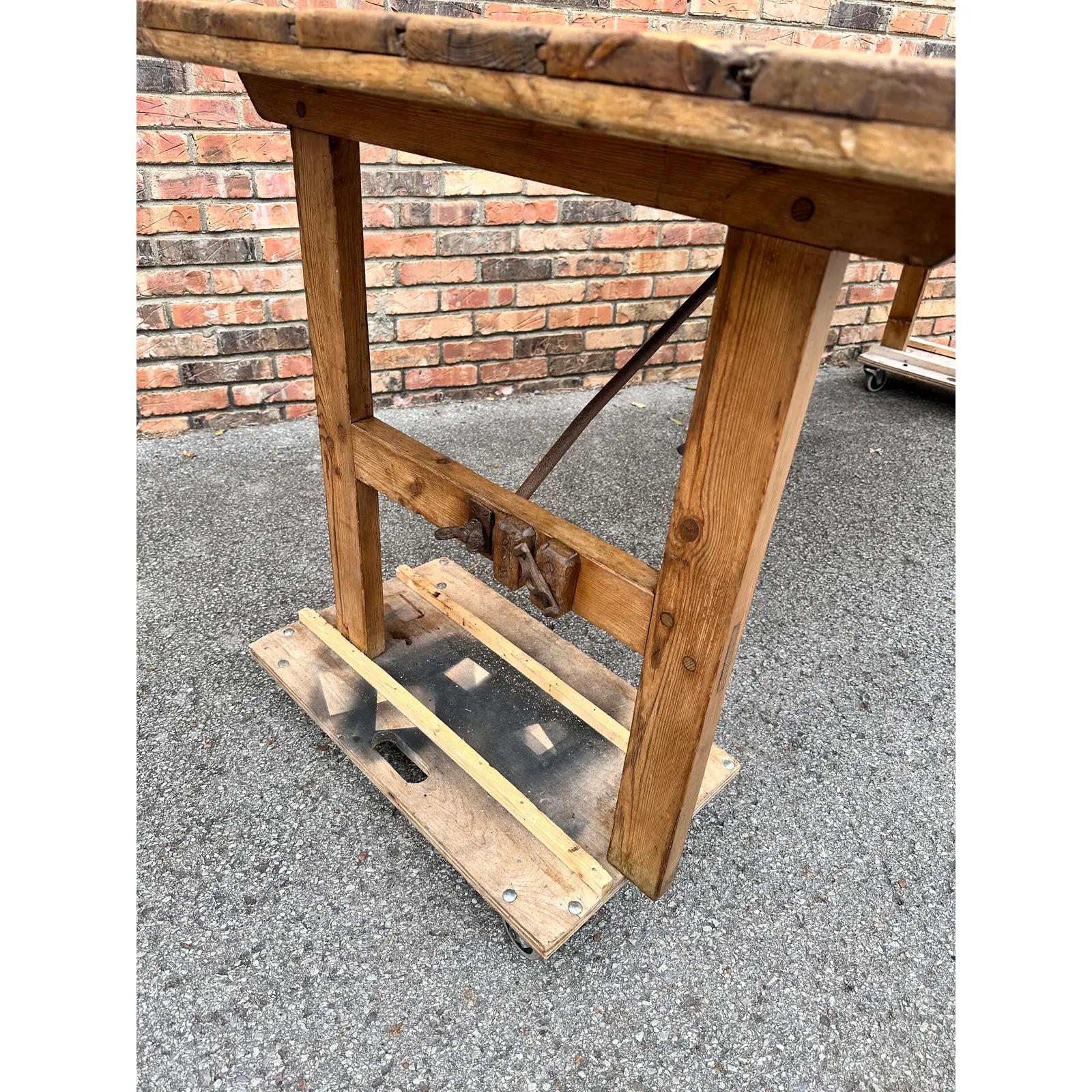 This is a beautiful 19th century English folding table. The patina and character on this piece is amazing with lovely character and texture. This table is especially unique in that it folds up to make moving and storage easier. This would be a