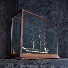 19th Century English Folk Art Encased Ship Diorama