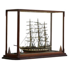 19th Century English Folk Art Encased Ship Diorama