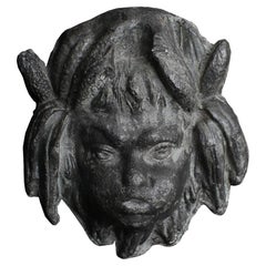 19th Century English Folk-art Lead Face Fragment