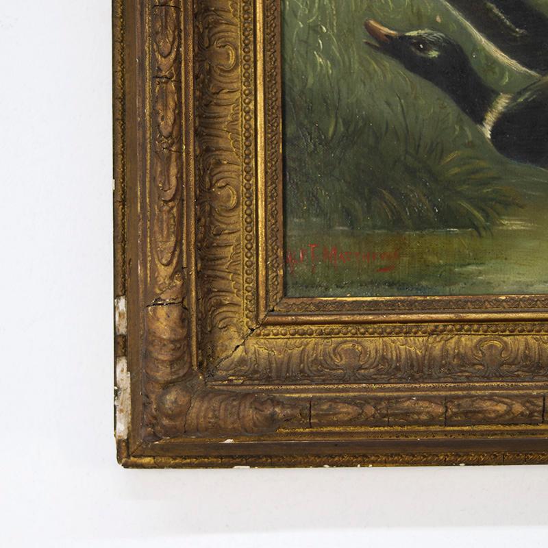 19th Century English Folk Art Painting of a Hunting Fox with Ducks For ...