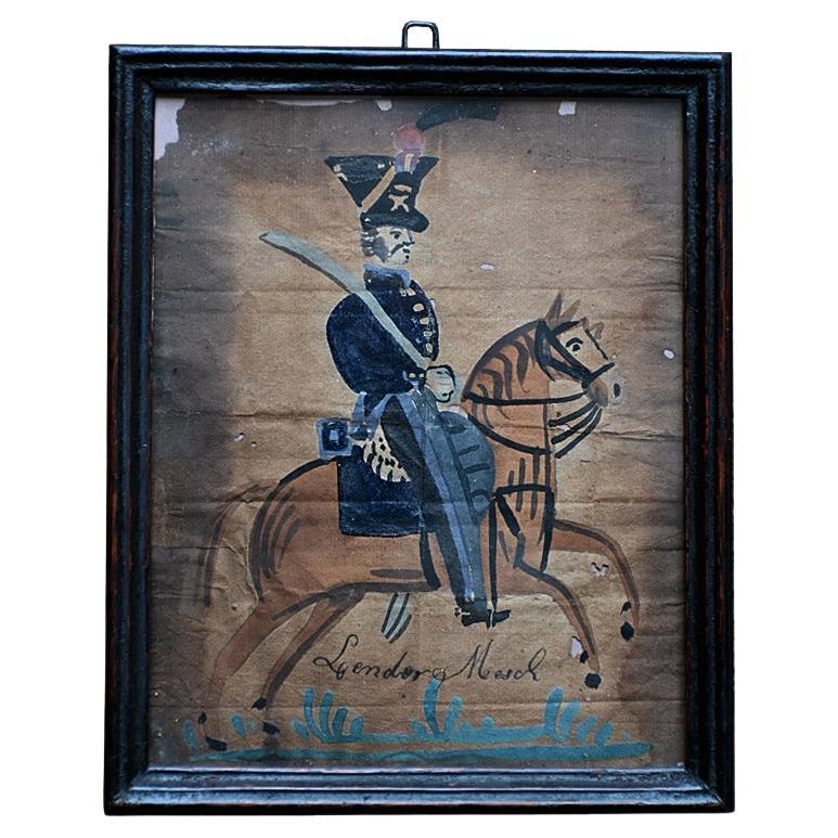Pittura folkloristica inglese del XIX secolo su carta