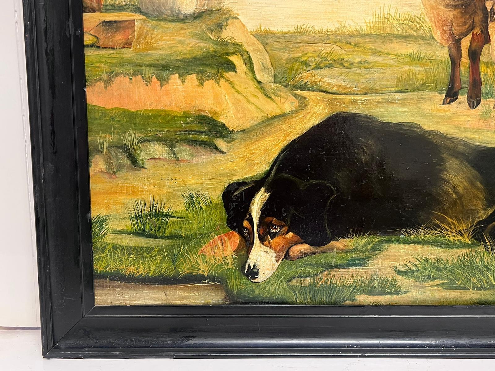 The Sheep Dog
English Naive/ Folk Art painter, late 19th century
oil painting on canvas, framed

framed: 26 x 34 inches
canvas: 21.5 x 29 inches
good/ sound condition
from a private UK collection