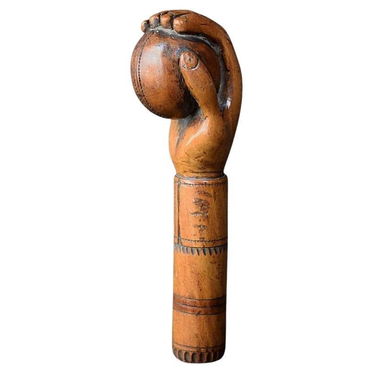 19th Century, English Folk-Art Stick Handle For Sale