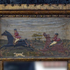 19th Century English Folk Art Trumeau Style Mirror