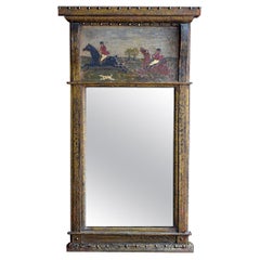 Miroir d'art populaire anglais du 19ème siècle de style Trumeau