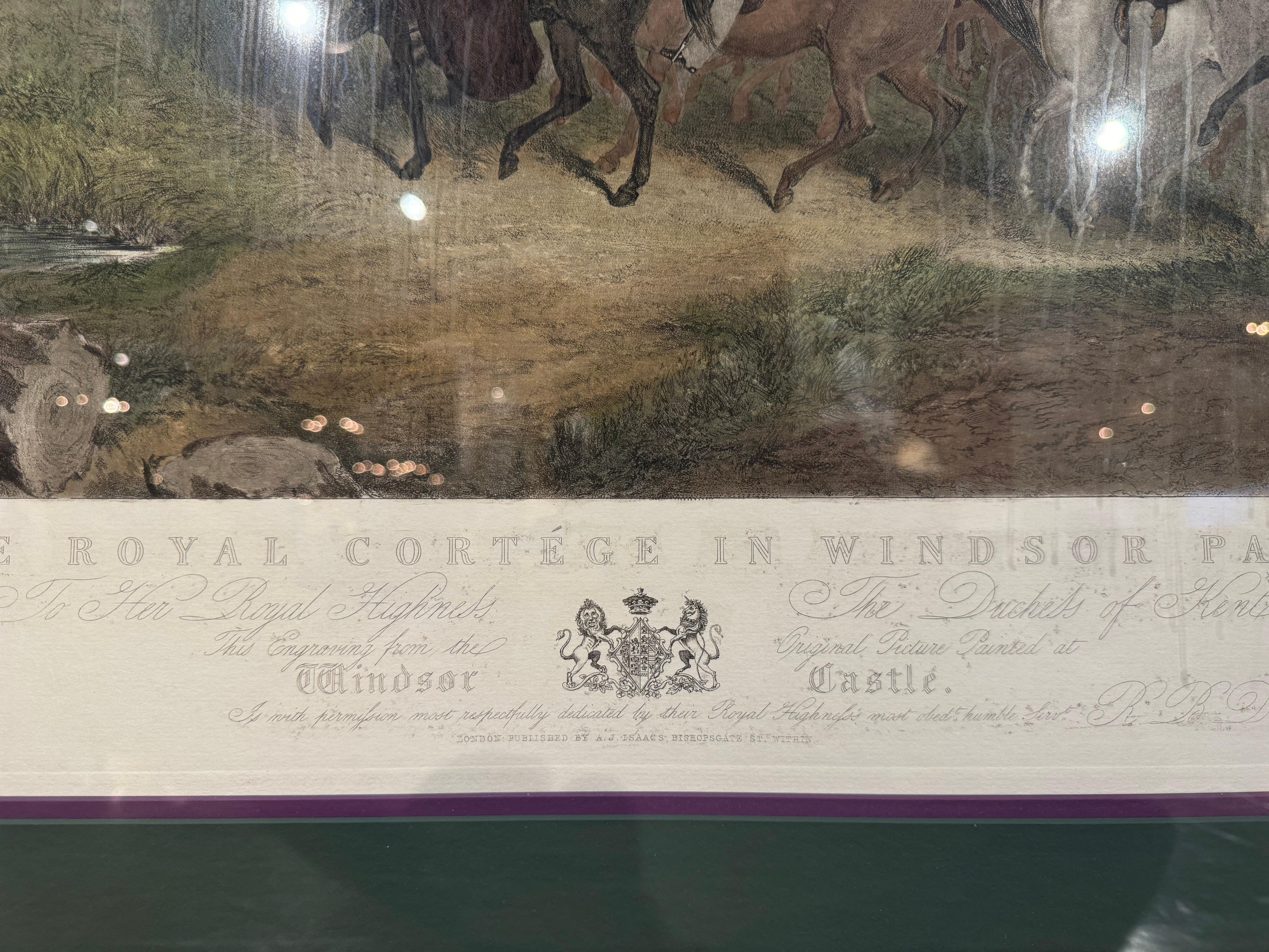 Dipinto a mano Stampa colorata incorniciata del XIX secolo inglese 