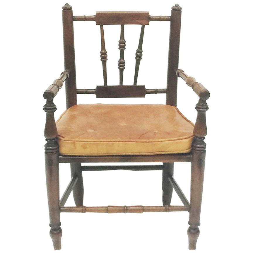 Sedia da bambino in legno a frutta inglese del XIX secolo