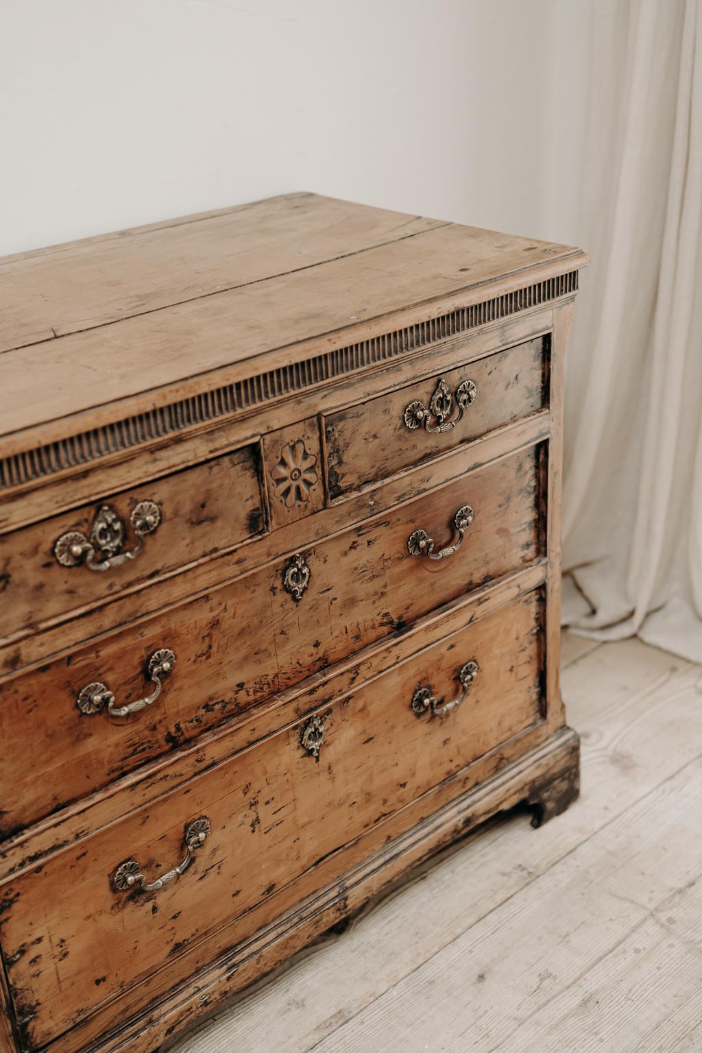 wonderful honey colored fruitwood was used to create this beauty, a genuine English piece, circa 1820.