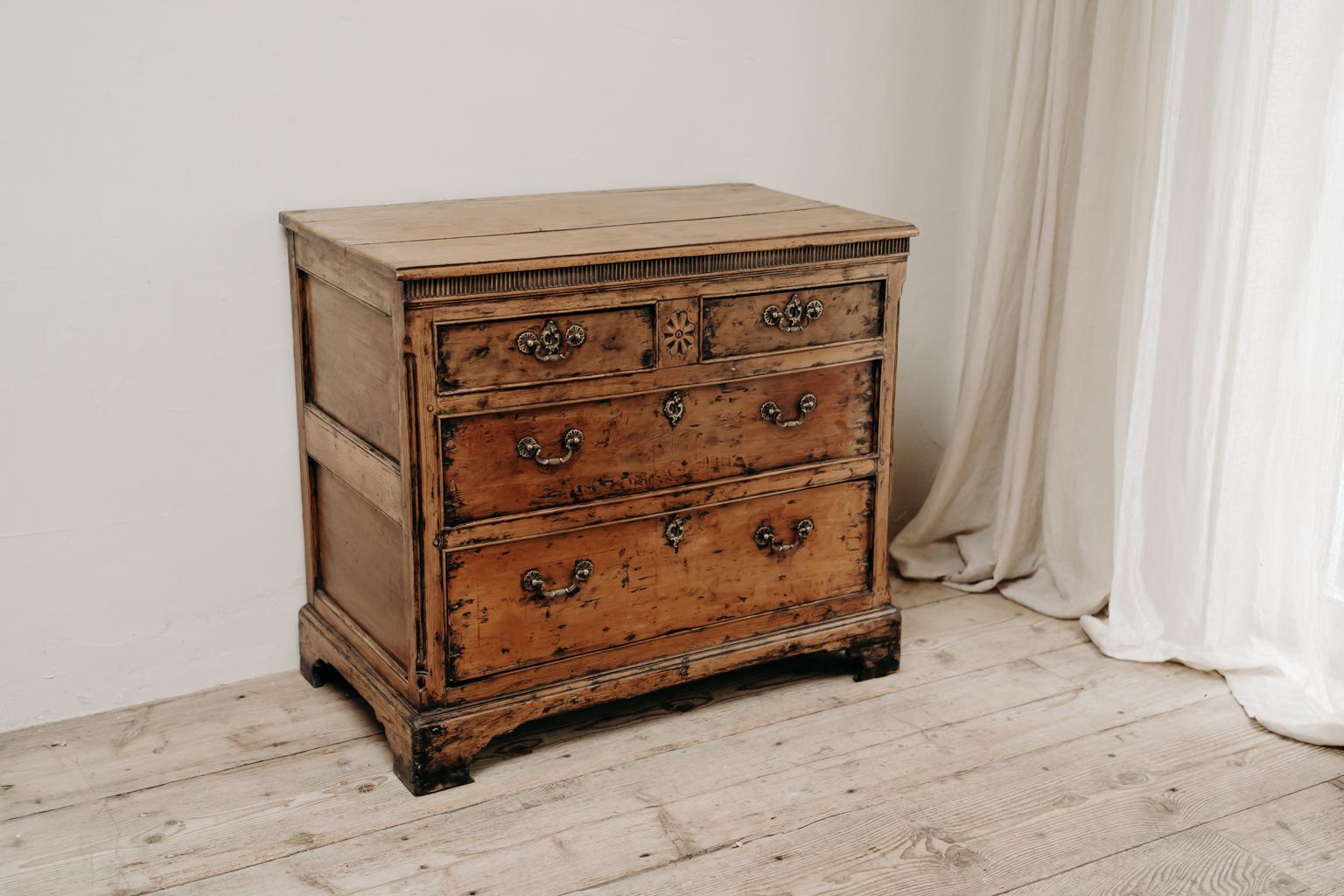 19th Century English Fruitwood Chest of Drawers 3