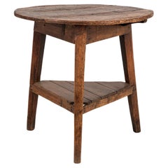 19th Century English Fruitwood Cricket Pub Table