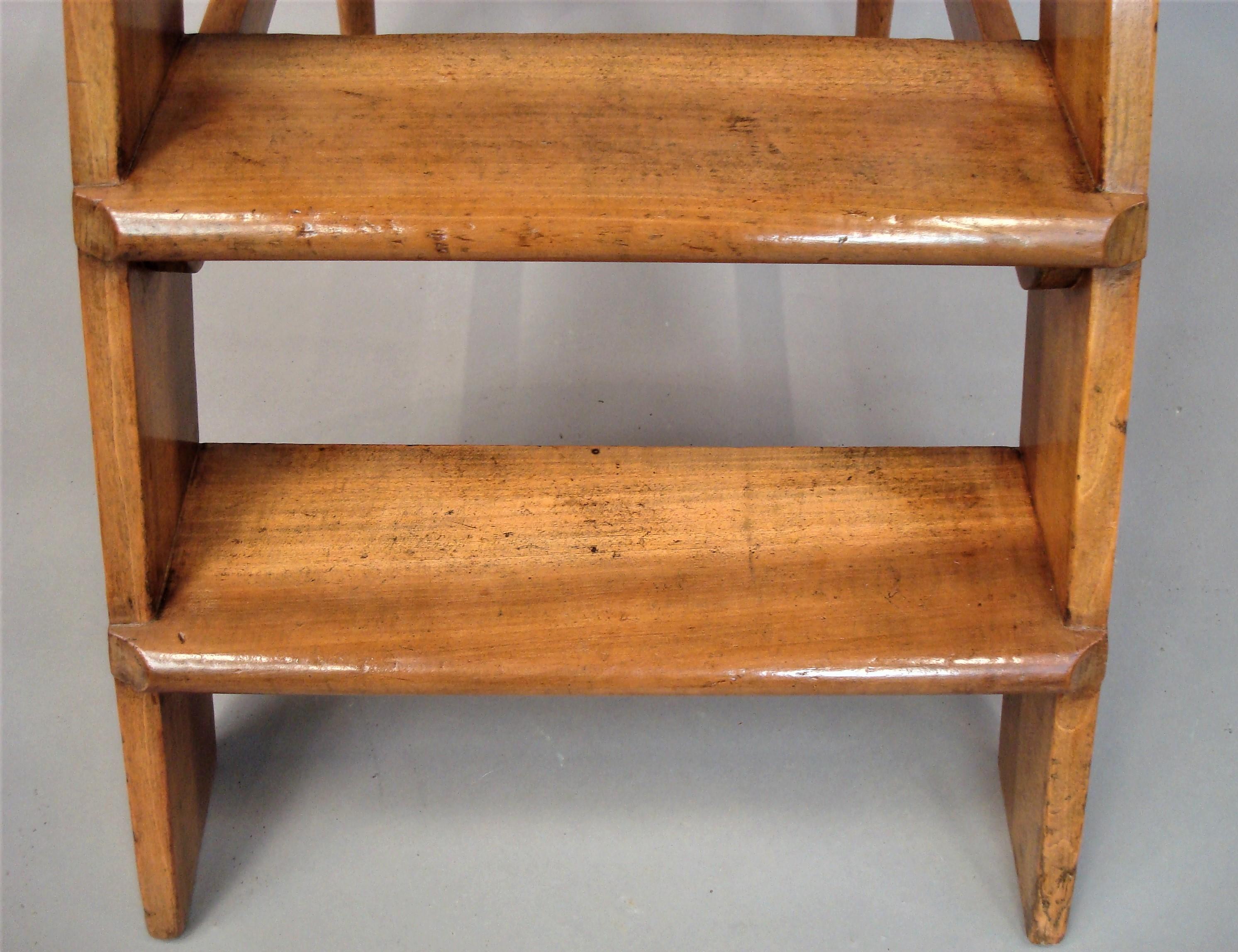 19th Century English Fruitwood Library Steps For Sale 8